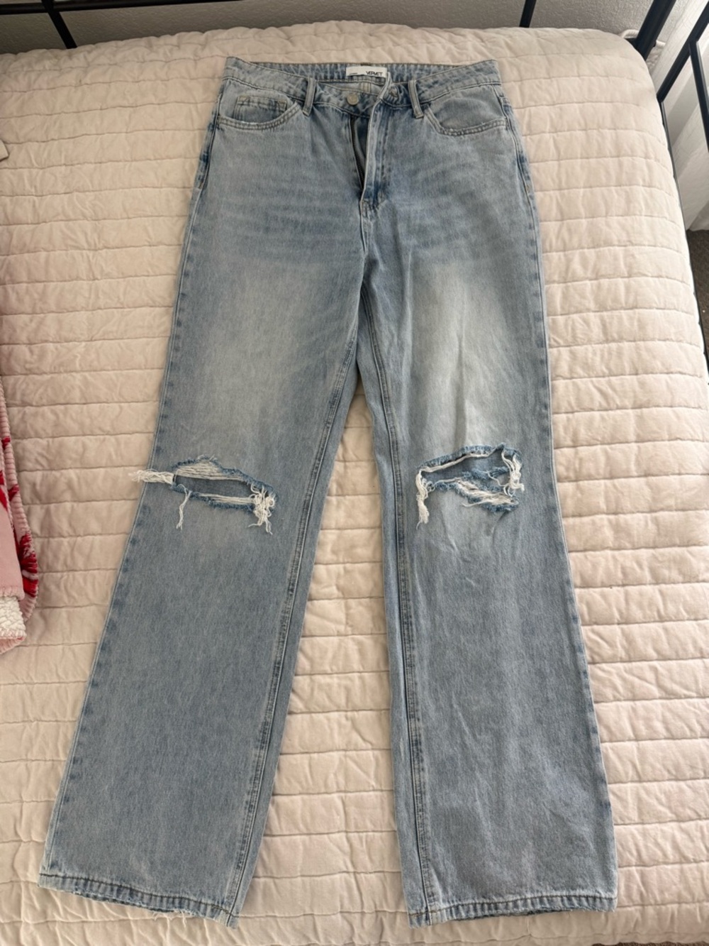 Vici Light Blue Distressed Flare Jeans - Women's